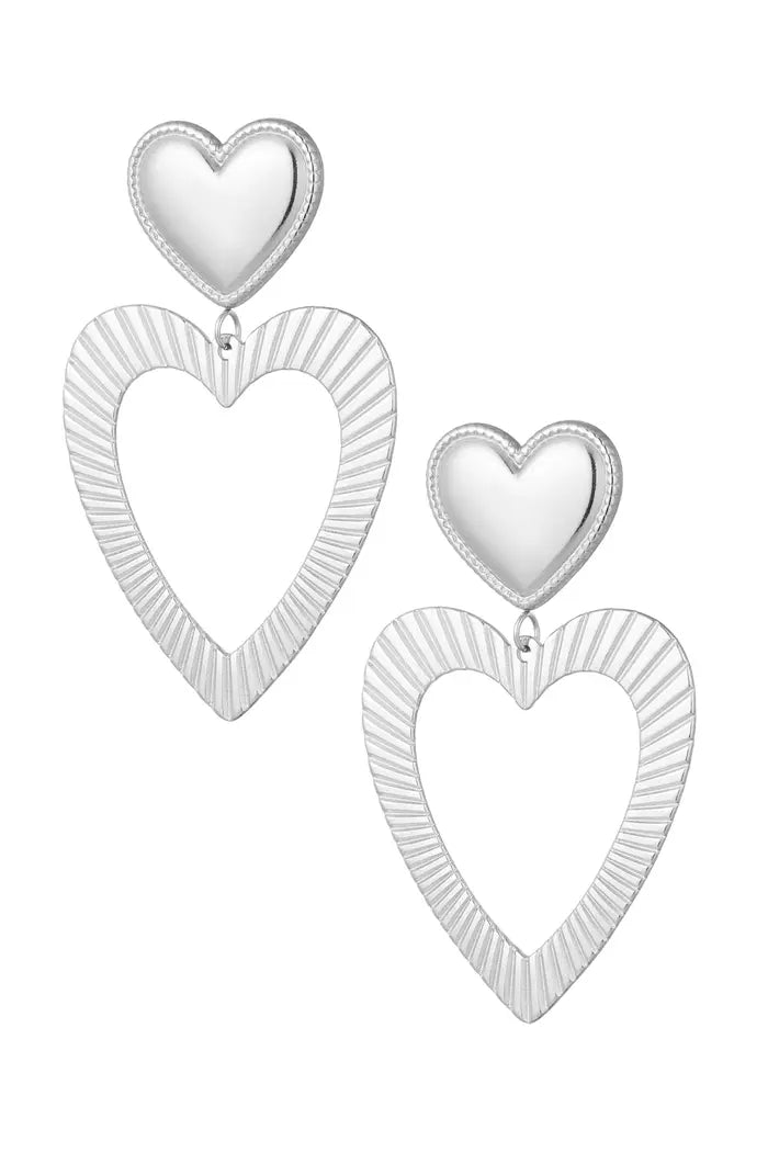 BOUCLES D' OREILLES DOUBLE COEUR, BOUCLES D'OREILLES, Earrings, SHANI BEAUTY COLLECTION