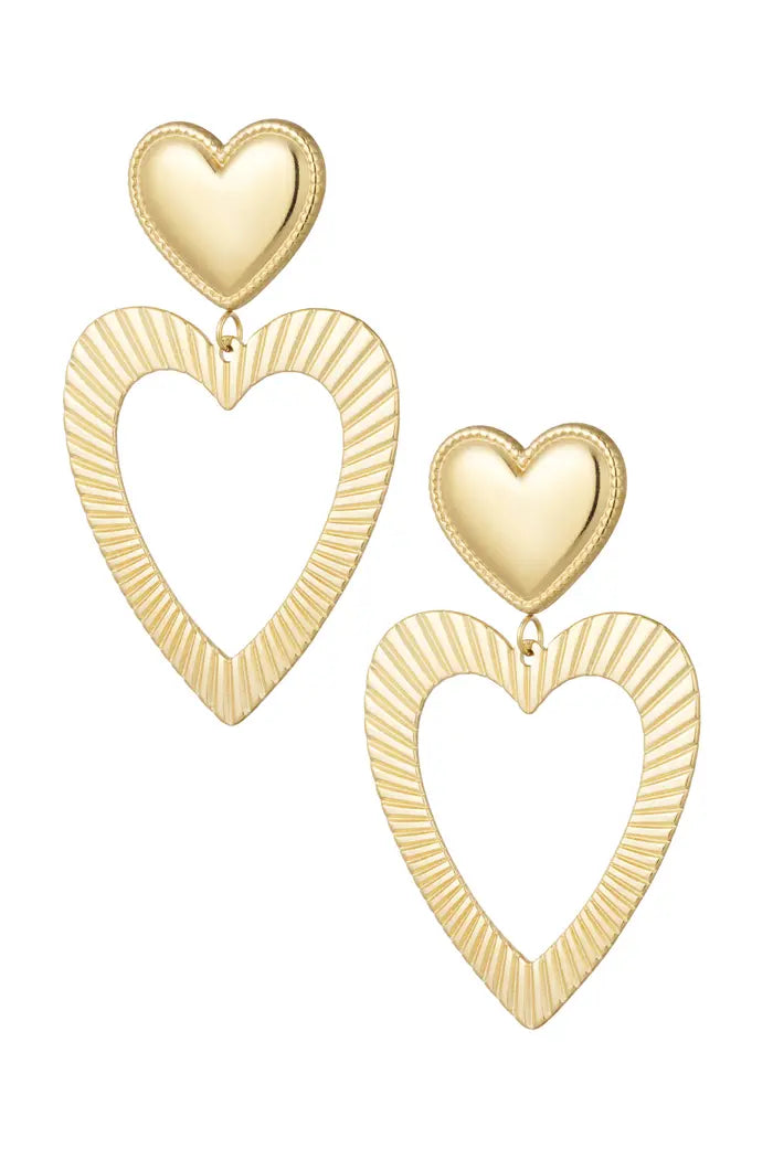 BOUCLES D' OREILLES DOUBLE COEUR