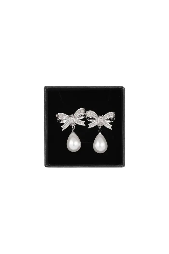 BOUCLES D' OREILLES CLASSIQUES AVEC NOEUD ET PERLES, BOUCLES D'OREILLES, Earrings, SHANI BEAUTY COLLECTION