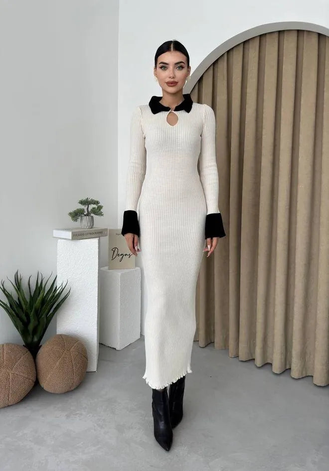 ROBE EN TRICOT PLAUEN, robe, Dresses, SHANI BEAUTY COLLECTION